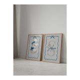Ördek tasarımlı Bebek odası poster, özel isimli 2li poster set Mavi Tablo