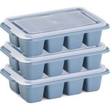 Orden Yaşam 3'lü Mini Buz Kalıbı - Küp Şekilli - Kapaklı - Plastik - Mavi