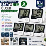 Orden Yaşam Htc-1 Dijital Sıcaklık & Nem Ölçer – Saat / Takvim / Alarm – 5 Adet Set