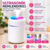 Orden Yaşam Ultrasonik Hava Nemlendirici Renkli LED Işıklı USB Mini Masaüstü Buhar Makinesi-Beyaz
