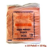Ordinary Turuncu Market Poşeti Torbası - Hışır Atlet Poşet - Büyük Boy - 30 X 60 Cm. - 10 Kg.