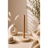 OrdoVeni Dekoratif Doğal Traverten Mermer Ve Ahşap Kayın Ağacı Saplı Kağıt Havluluk | Modern Mutfak Düzenleyici 14 CM x 24 CM