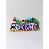 Ordu Polyester Kabartmalı Magnet 8X4 Cm Şehir Magneti Dekoratif Hediyelik Buzdolabı Süsü (Kod:1258)