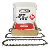 Oregon 3'Lü Paket S62 Advancecut Motorlu Testere Zinciri 45,7 Cm Çubuk İçin - 62 Tahrik Bağlantısı - Düşük Geri Tepme Zinciri Husqvarna, Ech