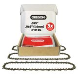 Oregon 3'Lü Paket V81 Powercut Elektrikli Testere Zinciri, 20 İnç Çubuk İçin, 81 Tahrik Bağlantısı, 0,325" Pitch, 63" Ölçer (22Lpx081g), Gr