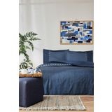 Oregon Çift Kişilik Lastikli Fitted Çarşaf Denim Nevresim Takımı (200 x 220)