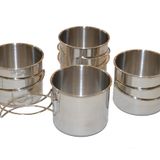 Oregon Trail - 500 ml Paslanmaz Çelik Katlanır Saplı Bardak - Kamp için (4'lü Set)