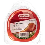 Oregon Yuvarlak çim biçme ipi, 2,4 mm, turuncu, çim, yabani ot, çim ve çiçek tarhları için, bahçe işleri ve çim bakımı, naylon iplik, çoğu çim biçme makinesi için, 2,4 mm x 15 m (69-362-OR)