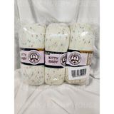 Ören Bayan Kıtty Baby Benekli El Örgü Ipi (3 Adet) 100GR. - Renk: 377 - Beyaz