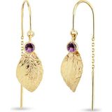 Orena Jewelry Ametist Leaf 14 Ayar Altın Kadın Küpe - Standart