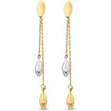 Orena Jewelry Zincir Sallantılı 14 Ayar Altın Kadın Küpe - Beyaz - Sarı - Standart