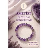 Orenda Design Ametist Taşı Doğal Taş Bileklik (DUYGUSAL DENGENİN TAŞI) 1.kalite Doğal Taş