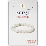 Orenda Design Ay Taşı Doğal Taş Bileklik (DİŞİL ENERJİ) 1.KALİTE DOĞAL TAŞ
