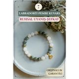 Orenda Design Labradorit, Pembe Kuvars, Lotus Sembollü Doğal Taş Bileklik – Ruhsal Uyanış & Şefkat Enerjisi