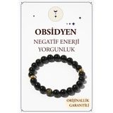 Orenda Design Obsidyen Doğal Taş Bileklik (NEGATİF ENERJİYİ UZAKLAŞTIRIN) 1.kalite Doğal Taş