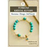 Orenda Design Turkuaz, Kristal Kuvars, Nazar Boncuğu Doğal Taş Bileklik – Koruma, Denge & Saf Enerji