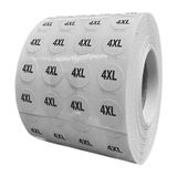 Örenler Plastik 10 Çap Beden Etiketi (5.000'LI Rulo) 4xl - Beyaz - 10 mm - Yapışkanlı