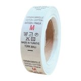 Örenler Plastik 2 cm Bez Beden Yıkama Yaka Etiketi (500'LÜ Rulo) M - -- - 20 mm - Bez Yaka Etiketi