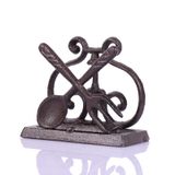 orenm Vintage Rustik Dökme Demir Mutfak Peçete Tutacağı, 5 inç Oynak Ayakta Duran Hayvan Motifli - Masa Ayarınızda Zarafeti ve İşlevselliği Yükseltin (Metal çatal bıçak takımı)