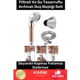 Örensa Paslanmaz Filtreli Su Tasarruflu Arıtmalı Duş Başlığı Doğal Taş Boncuklu Başlık Hortum Mafsal Seti