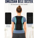 Orevio Dik Duruş Korsesi Fileli Sırt ve Bel Destekli Ayarlanabilir Omuz Destek Korsesi