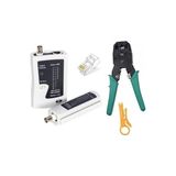 Orevio RJ45 Bnc Network Test Cihazı; RJ11-RJ9-RJ45 3'lü Sıkma Pensesi, RJ45 100 Adet Konnektör Soket Set - 10 cm