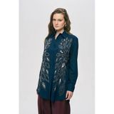 Orfeo Negro Kadın Önü Desenli Pul Ve Boncuk İşlemeli Oversize Gömlek 34766