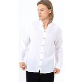 Org Marka Store Heaven 4050 Muslın Hakım Yaka Uzun Kol Erkek Gomlek - Beyaz - 3XL