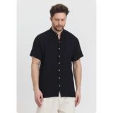 Org Marka Store Heaven 4080 Muslın Hakım Yaka Kısa Kol Erkek Gomlek - Siyah