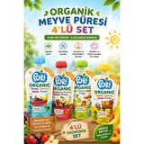 Organic %100 Organik Meyve Püresi 4’lü Set 100G X4 (Karışık Aroma, Ilave Şekersiz)