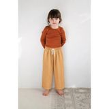 Organic Beli Fırfırlı Geniş Kesim Müslin Pantolon 1-8 Yaş Sundres - Sarı - 6 - 7 Yaş
