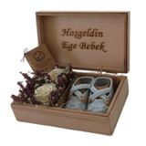 Organic Bonny Baby Kişiye Özel İsimli Yeni Doğan Hediye Kutusu Mavi