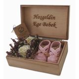 Organic Bonny Baby Kişiye Özel İsimli Yeni Doğan Hediye Kutusu Pembe