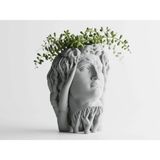 Organic David Dekoratif Saksı - David Heykeli Modern Bitki Saksısı 17 cm - 115x110x170mm - Beyaz