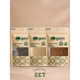 Organic Kiler 3'lü Set Chia Tohumu , Keten Tohumu , Kinoa Tohumu & Katkısız - 300 gr