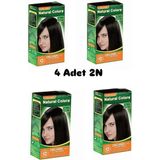 Organic Natural Colors 4 Adet & 2n Çok Koyu Kahve Saç Boyası