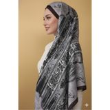 Organic Scarfs İncili Dükkan Etro Desen İthal İpek Vual Şal, 70x180 cm, Kadın, Kırmızı Beyaz