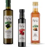 Organic Windy Valley Soslar Seti Soğuk sıkım zeytinyağı 750ml Elma Sirkesi 500 ml Nar Ekşisi 350 gr (3 Parça) - 1 Adet
