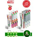 Organicadent Üçlü Koruma Doğal Diş Macunu & Doğal Çocuk Diş Macunu (6'lı Paket)