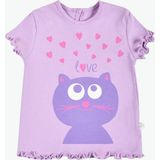 Organicera Mendil Overloklu Tshirt,lila - 3 - 4 Yaş