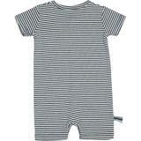Organicera Organik Şort Tulum, Indigo Çizgili - 1,5 - 2 Yaş - İndigo Mavi