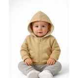 Organickid Basic Bebek Bej Kapüşonlu Sweatshirt - 0 - 3 Ay
