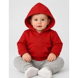Organickid Basic Bebek Kırmızı Kapüşonlu Sweatshirt - 0 - 3 Ay