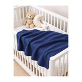 OrganicKid Cosy Bebek Lacivert Kalın Triko Battaniye 90x100