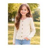 OrganicKid Cranberry Kız Çocuk Ekru Hırka