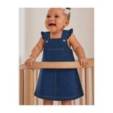 OrganicKid Denim Bebek Salopet Elbise