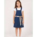 Organickid Denim Kız Çocuk Salopet Elbise - Lacivert - 3 - 4 Yaş