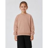 Organickid Dusty Rose Kız Çocuk Gül Kurusu Dikişli Sweatshirt - Pembe - 3 - 4 Yaş