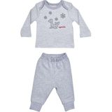 Organickid Gray Star Erkek Bebek Çizgili Pijama Takımı - 0 - 3 Ay - Gri