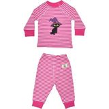 Organickid Halloween Kız Bebek Fuşya Çizgili Pijama Takımı - 0 - 3 Ay - Pembe